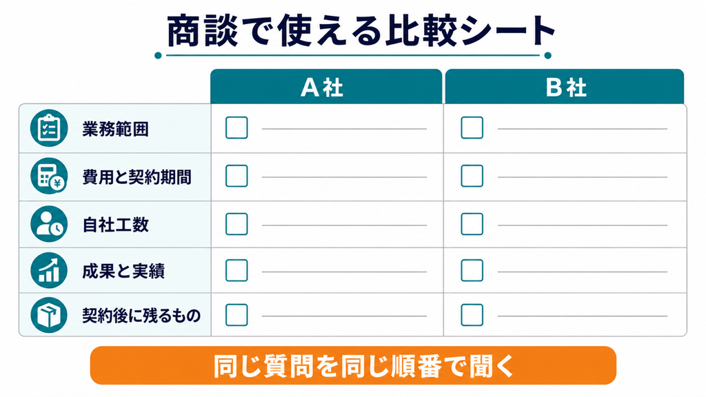 AI対策の外注先を比較するチェックシート