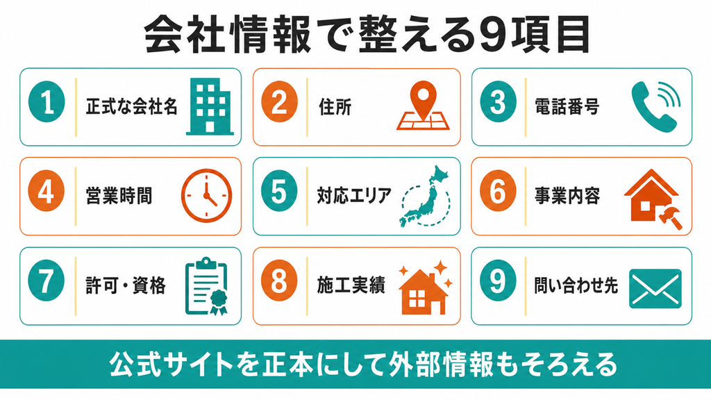 会社概要でそろえたい9つの会社情報