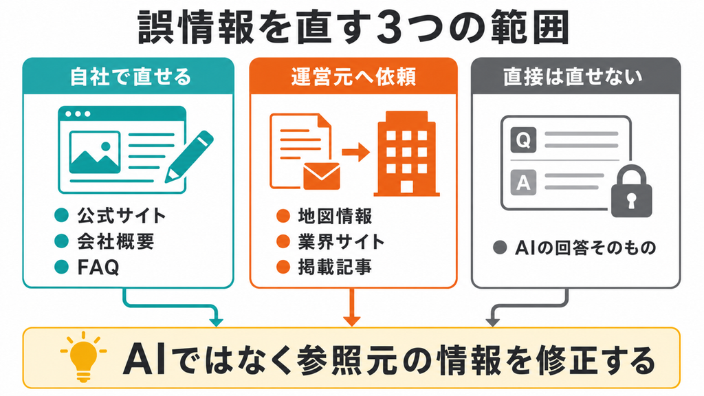 誤った会社情報を直すための3つの対応範囲