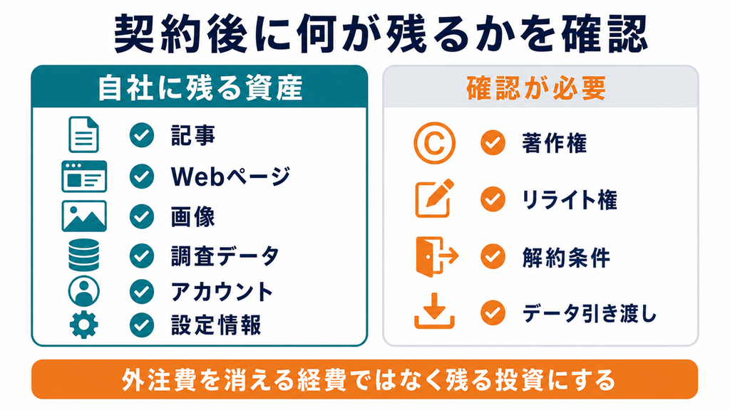 AI対策の契約終了後に自社へ残る制作物