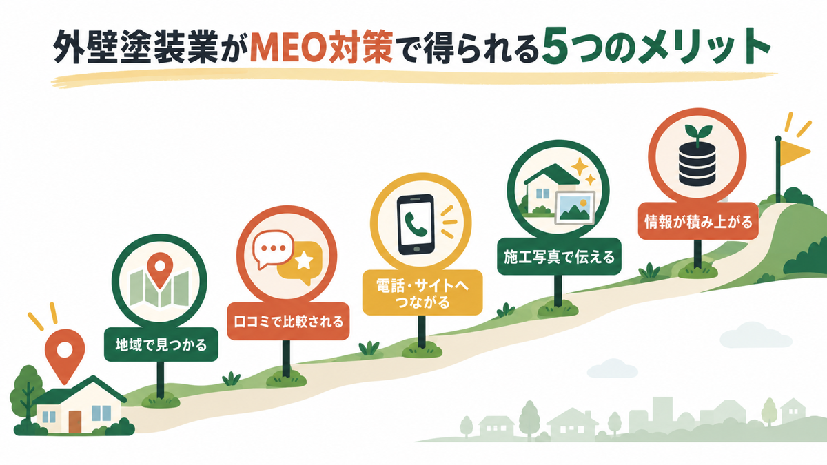 外壁塗装業がMEO対策をする5つのメリット
